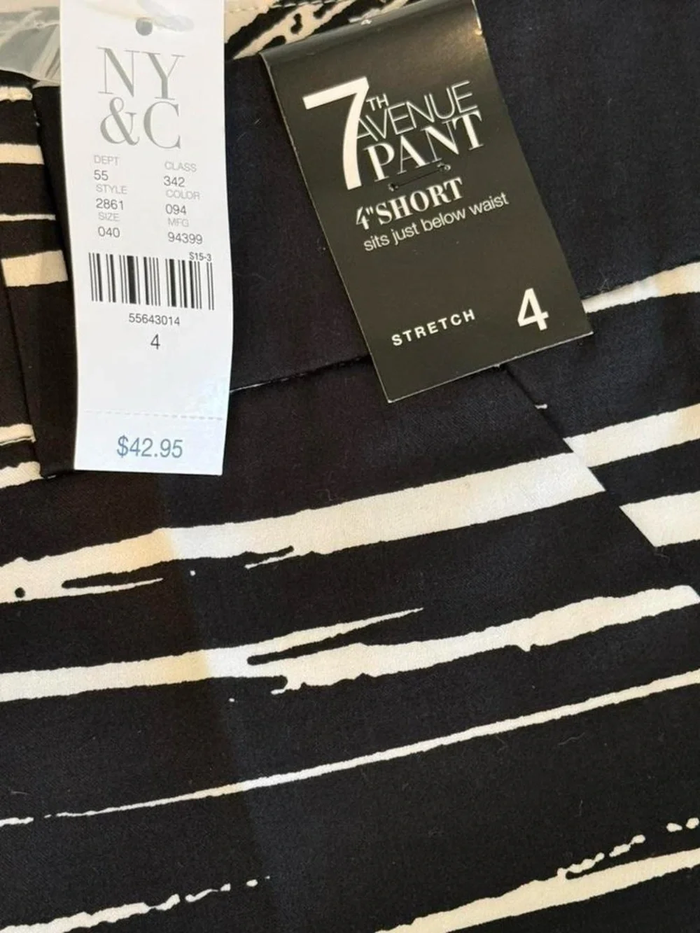 New York & Company Black and White High Waist Women’s Shorts